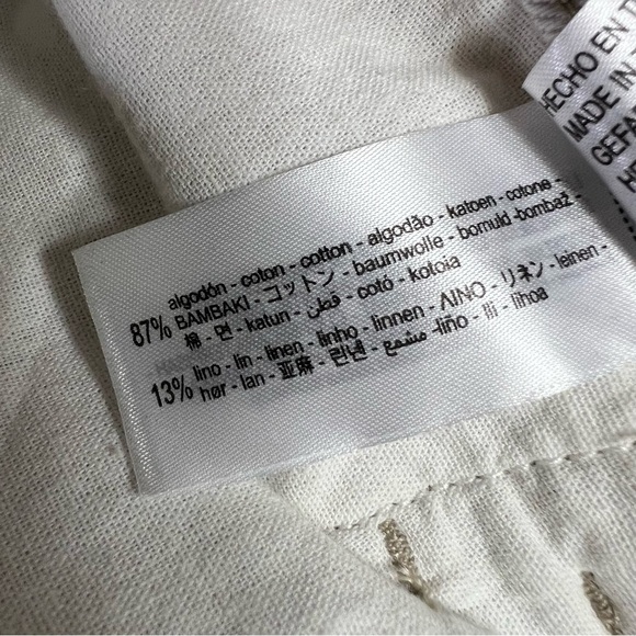 ZARA cotton/linen neutral flare high waist pants size M NWT - Picture 2 of 8